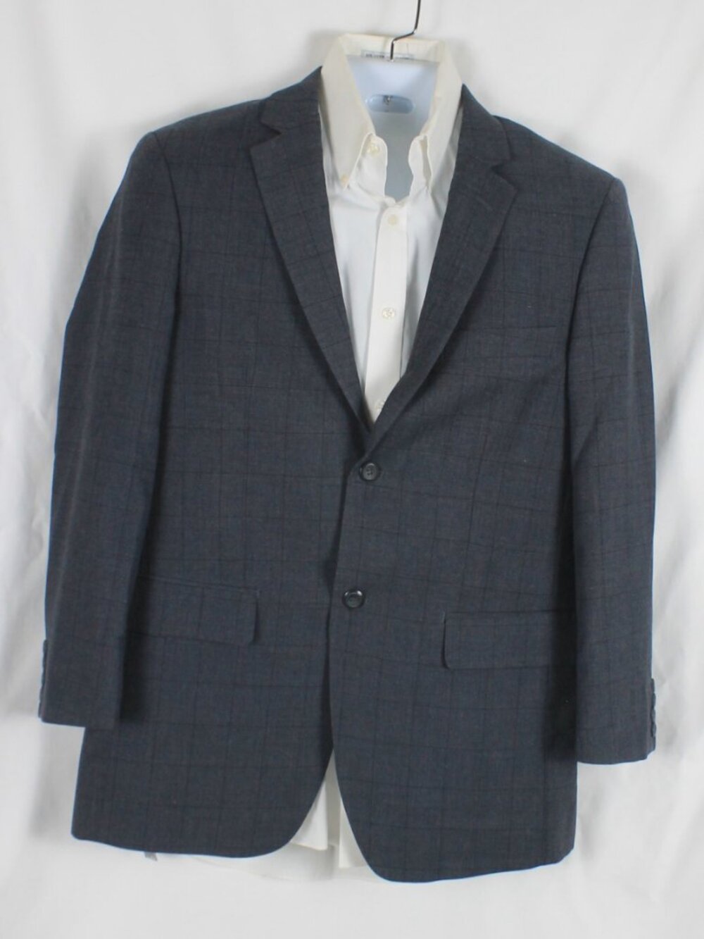 Vitali Men's Charcoal Windowpane Plaid Blazer Sport Coat Suit Jacket Size 38S